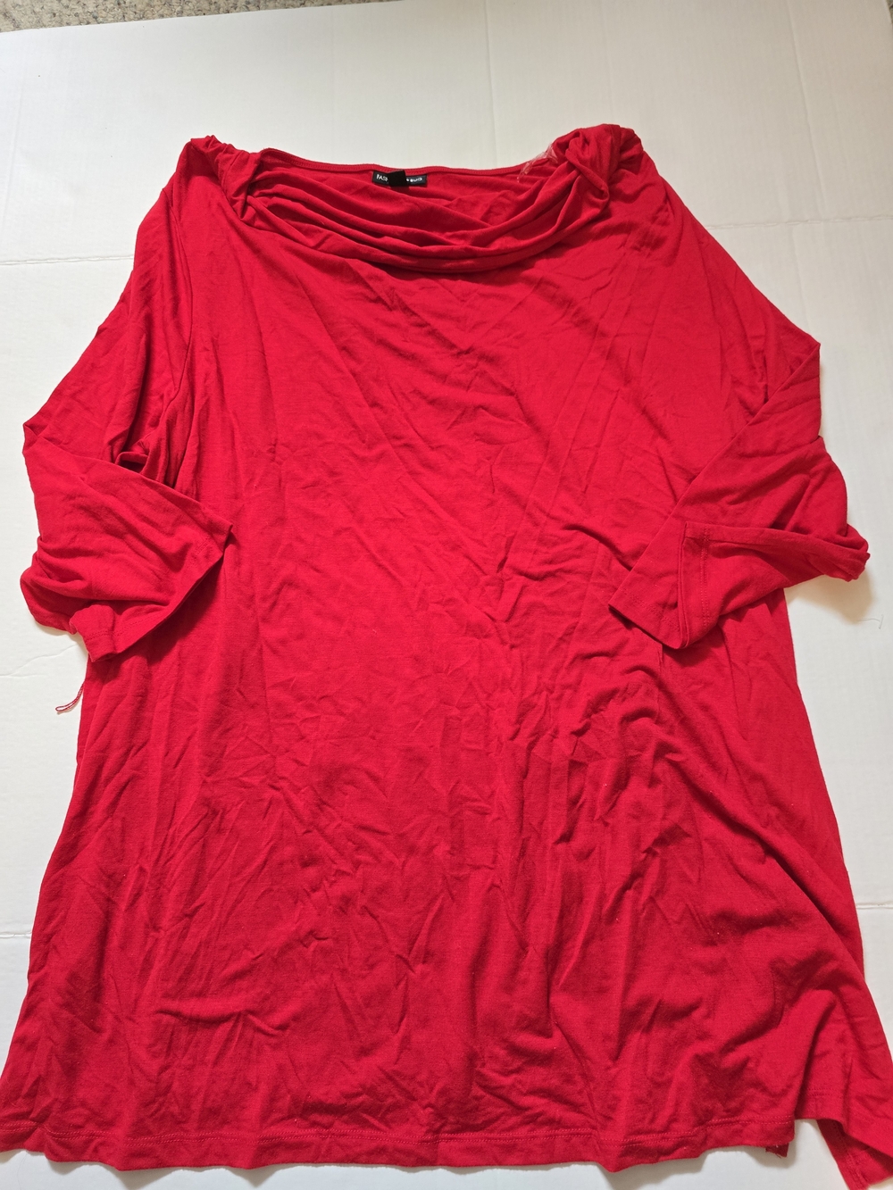 Fashion Bug Bright Red Draped Neck Women's Top